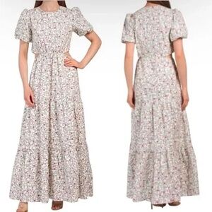 Wayf White Floral Maxi Dress